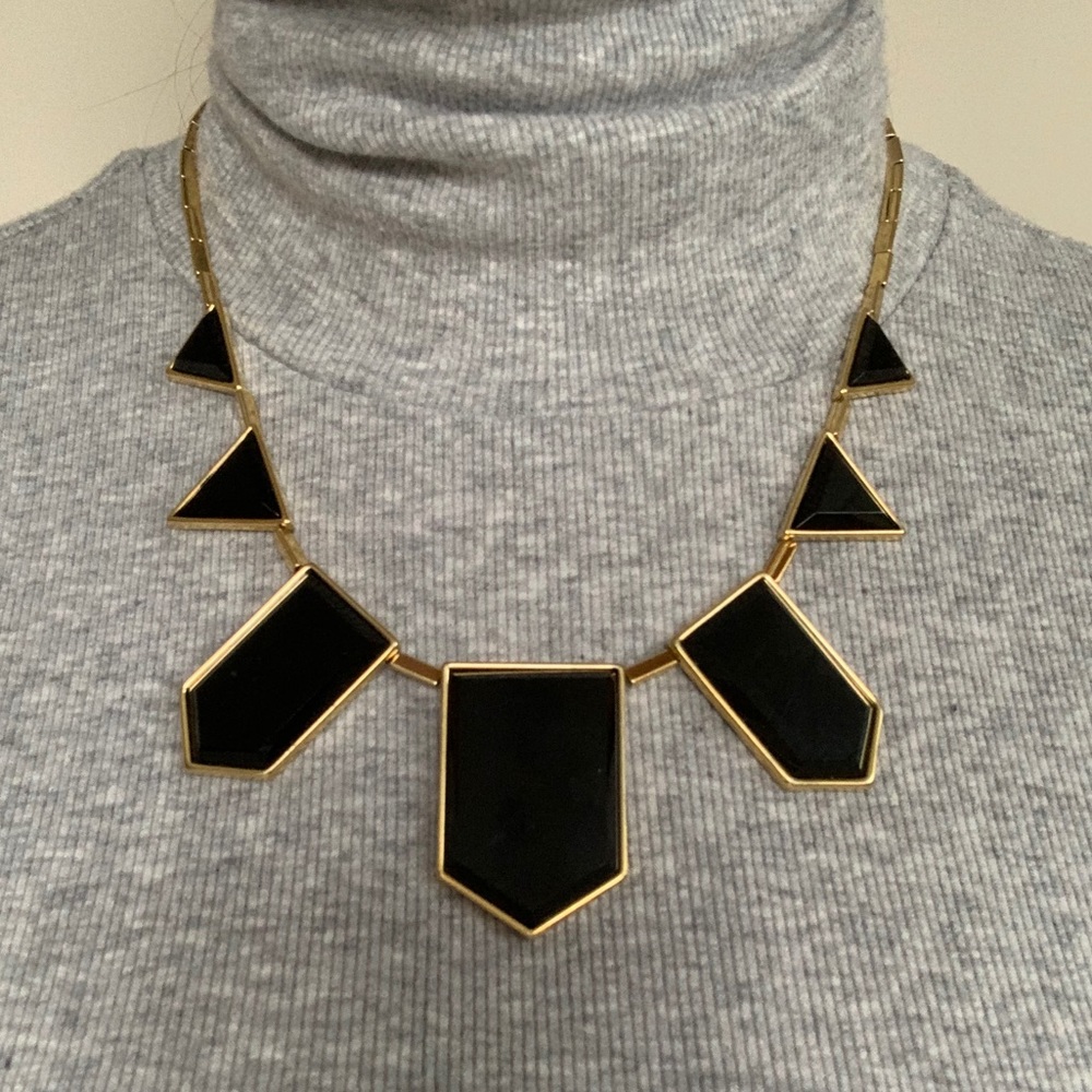 House of Harlow 1960 Black Resin Station Necklace